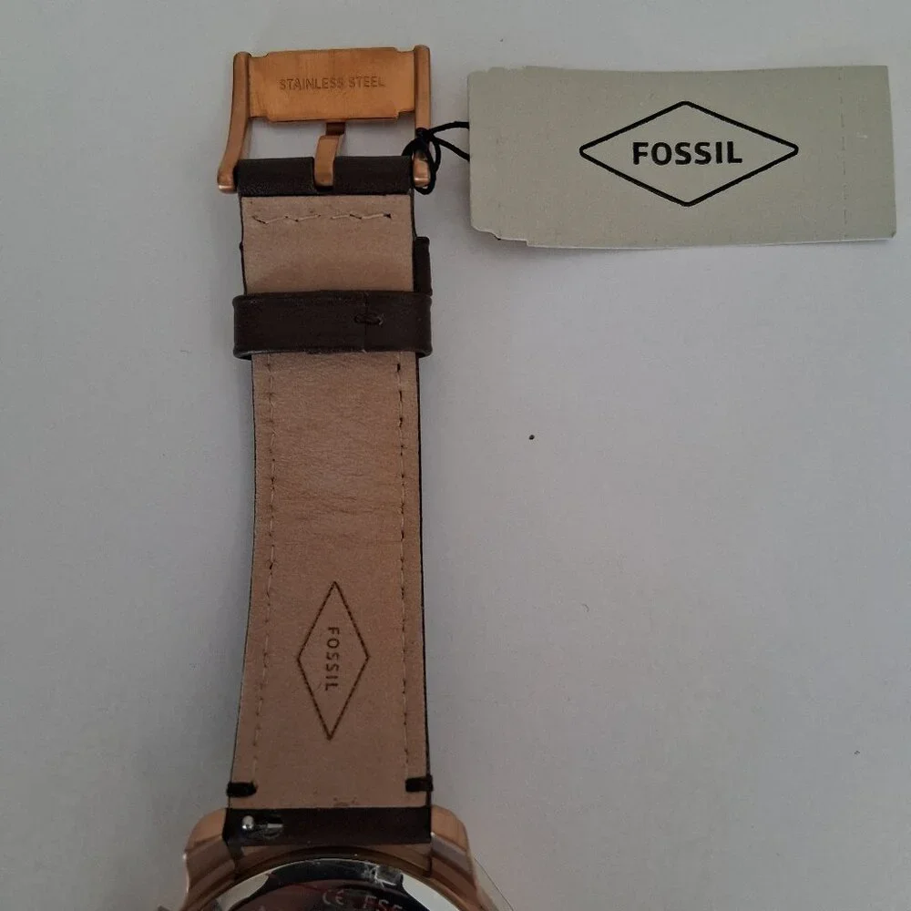 Fossil Men’s Grant Chronograph Watch – Rose Gold/Brown (Model FS5068IEM)